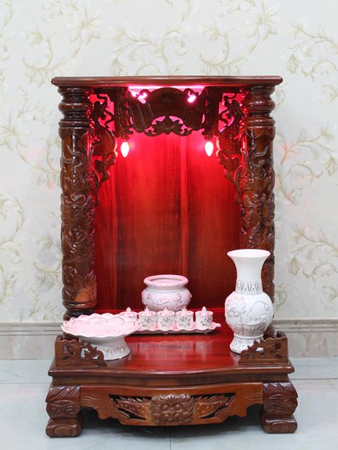 Bàn Thờ ông địa - Thần tài gỗ tràm OD07 - 60x60x88 (Ngang x Sâu x Cao)